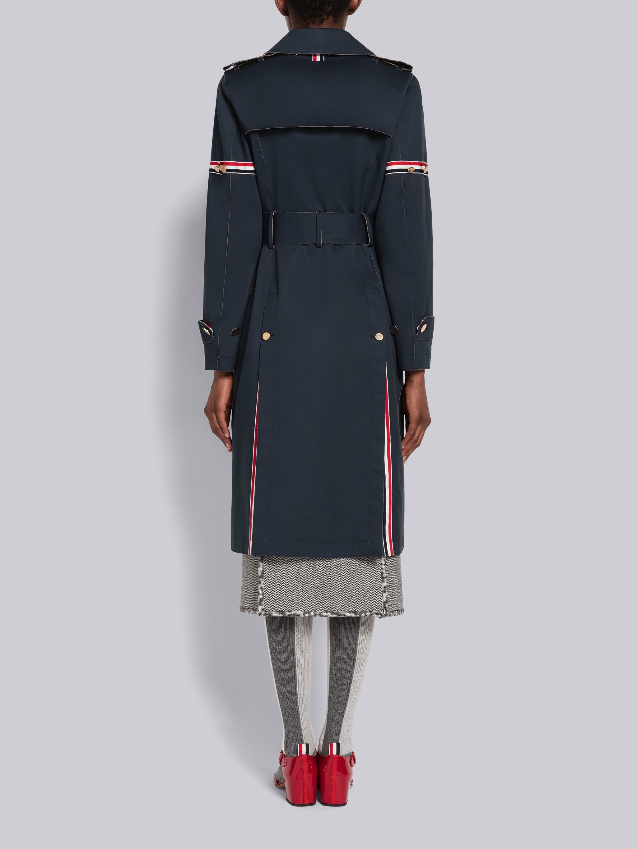 Raw Edge Mackintosh Armband High Armhole Trench Coat - 3