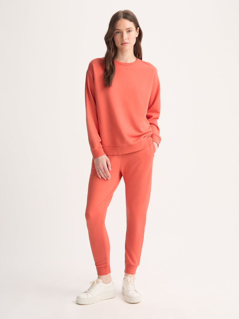 Women's Sweatshirt Quinn Cotton Modal Coral Orange 1