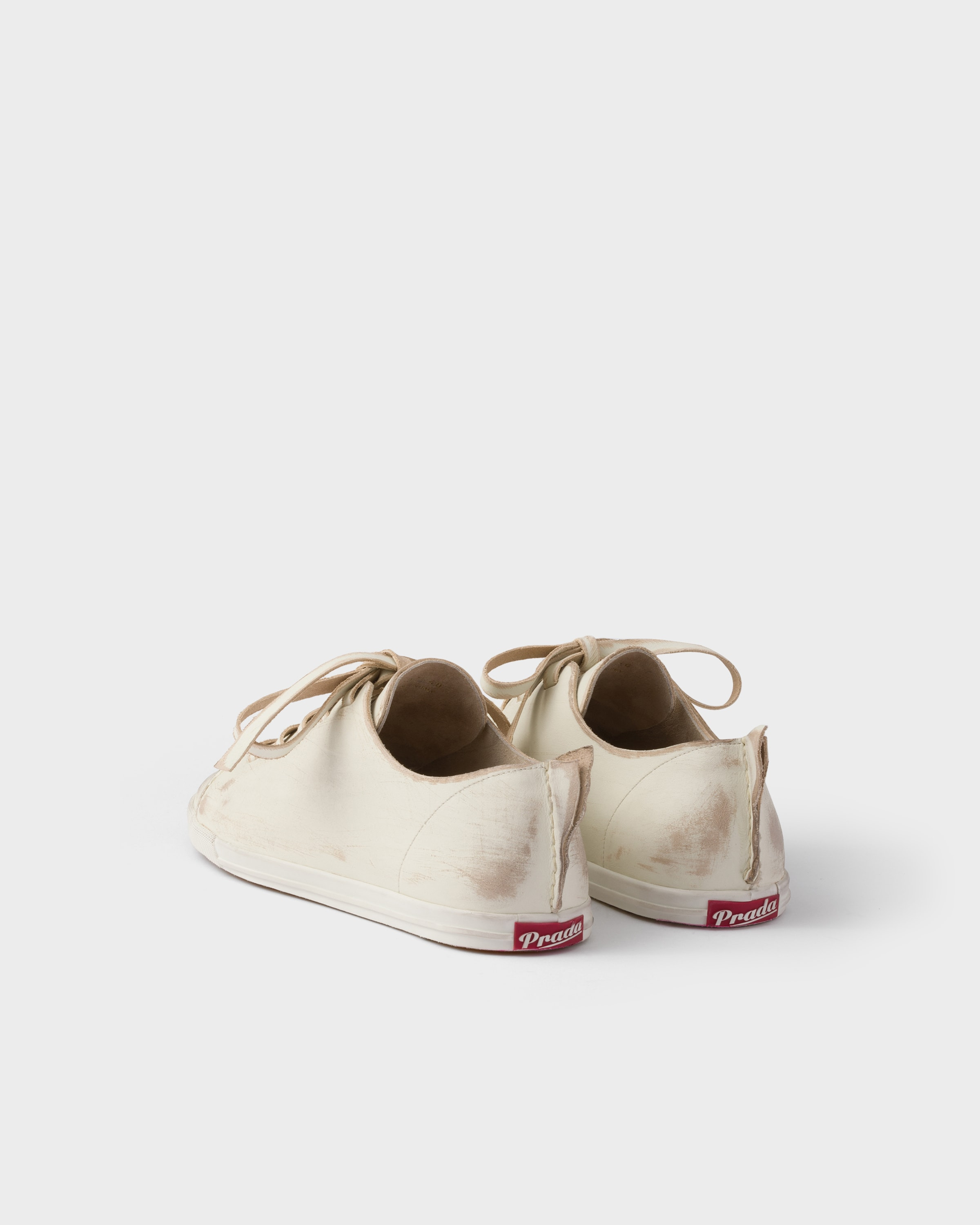 Antiqued leather sneakers - 4
