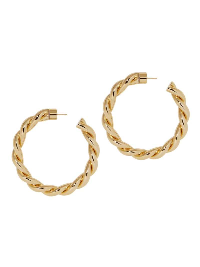 Women's Twisted Lilly 10K-Gold-Plated Huggie Earrings - Gold 5