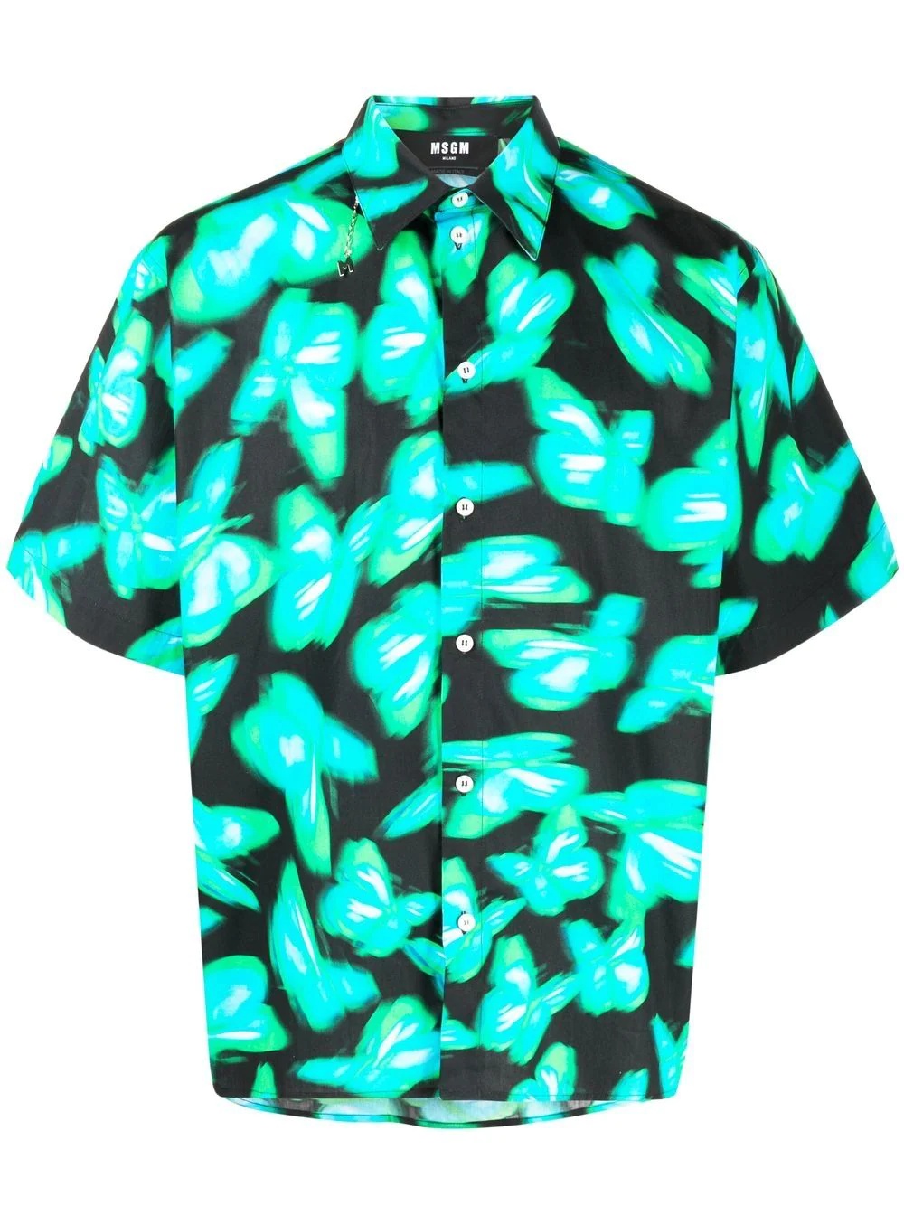 abstract-print short-sleeve shirt - 1