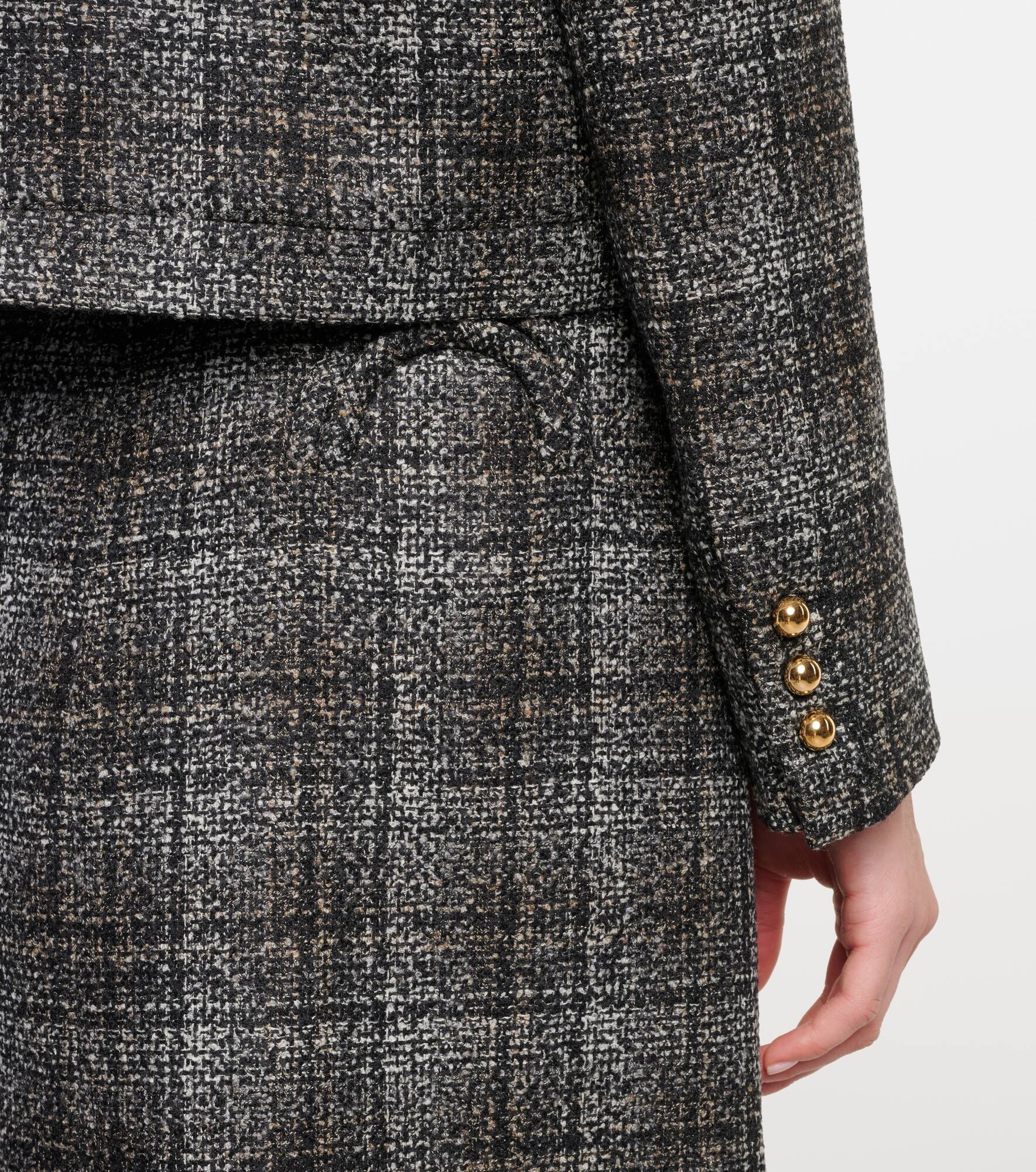 Lulua Shamo checked cropped wool-blend jacket - 7