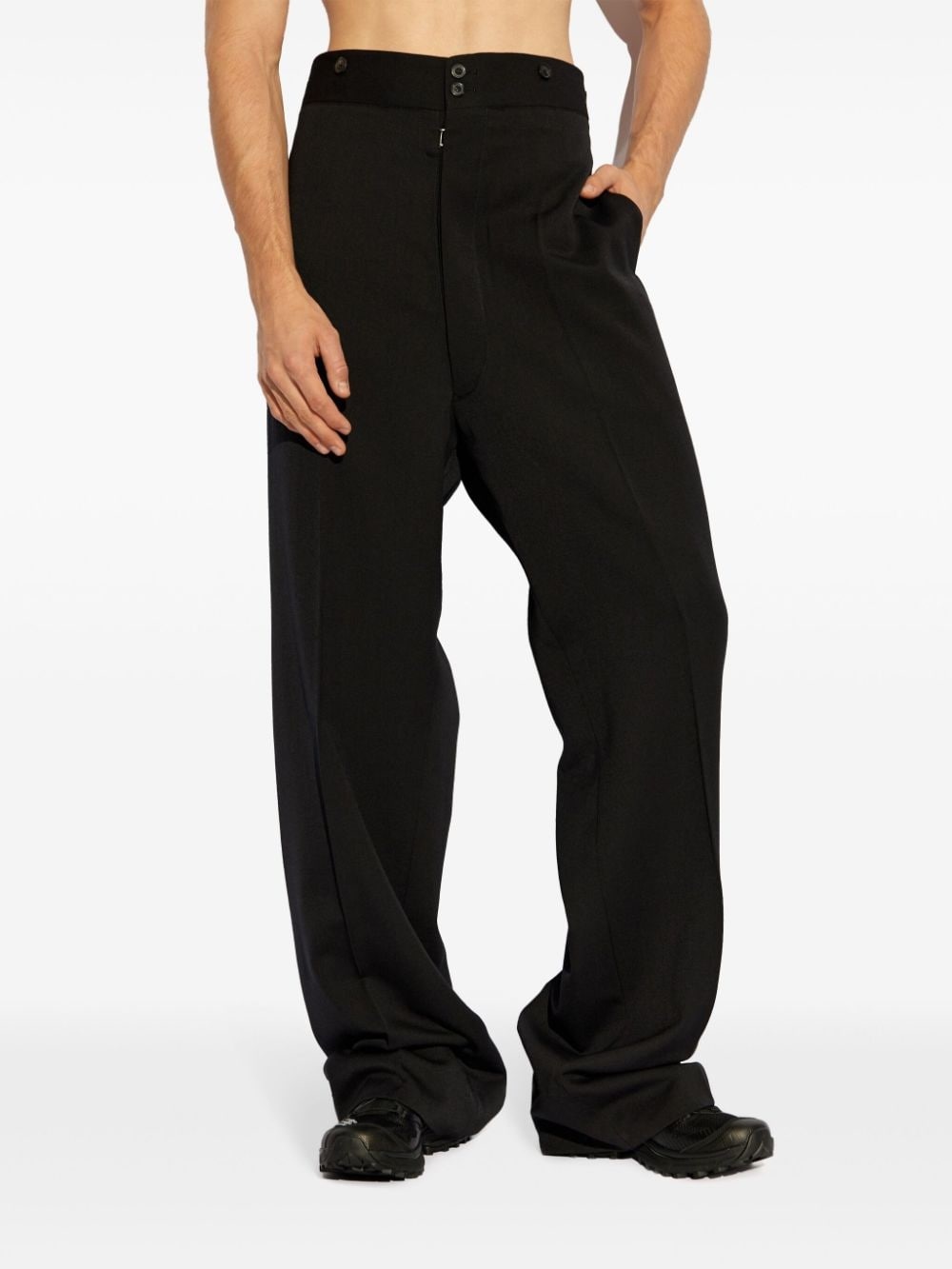 four-stitch wool trousers - 3