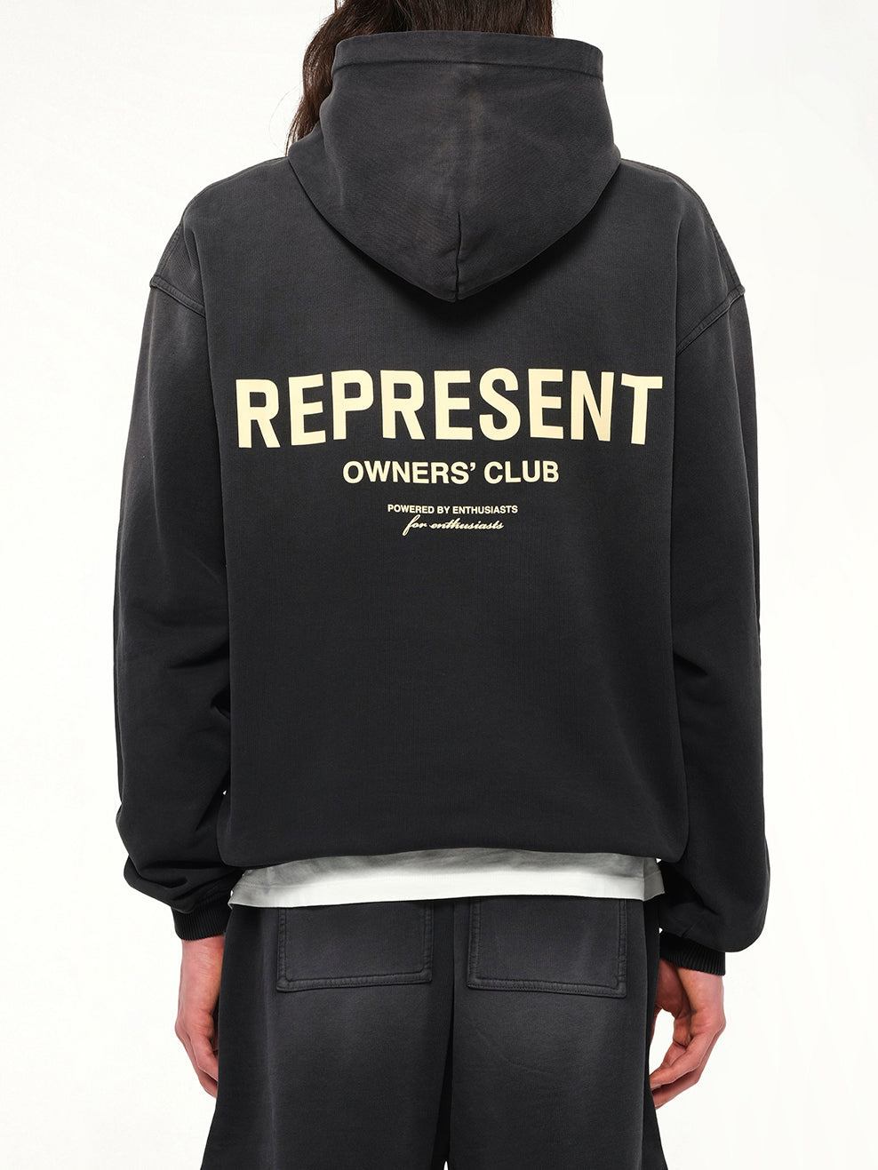 Represent Owners Club Hoodie in Aged Black - 5