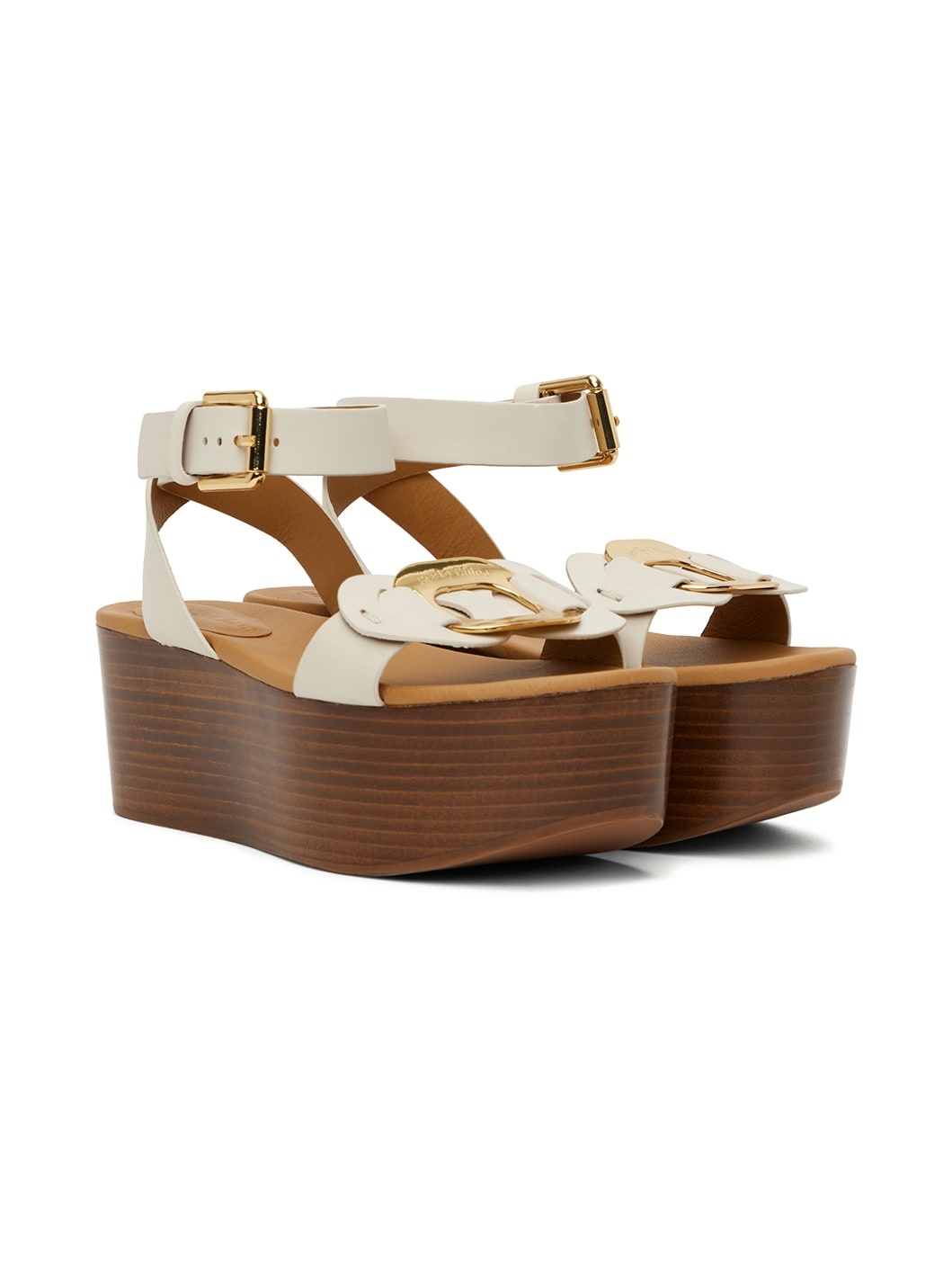 White Chany Platform Sandals - 4