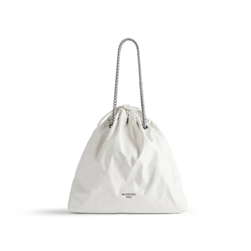 Women's Crush Medium Tote Bag in White 1