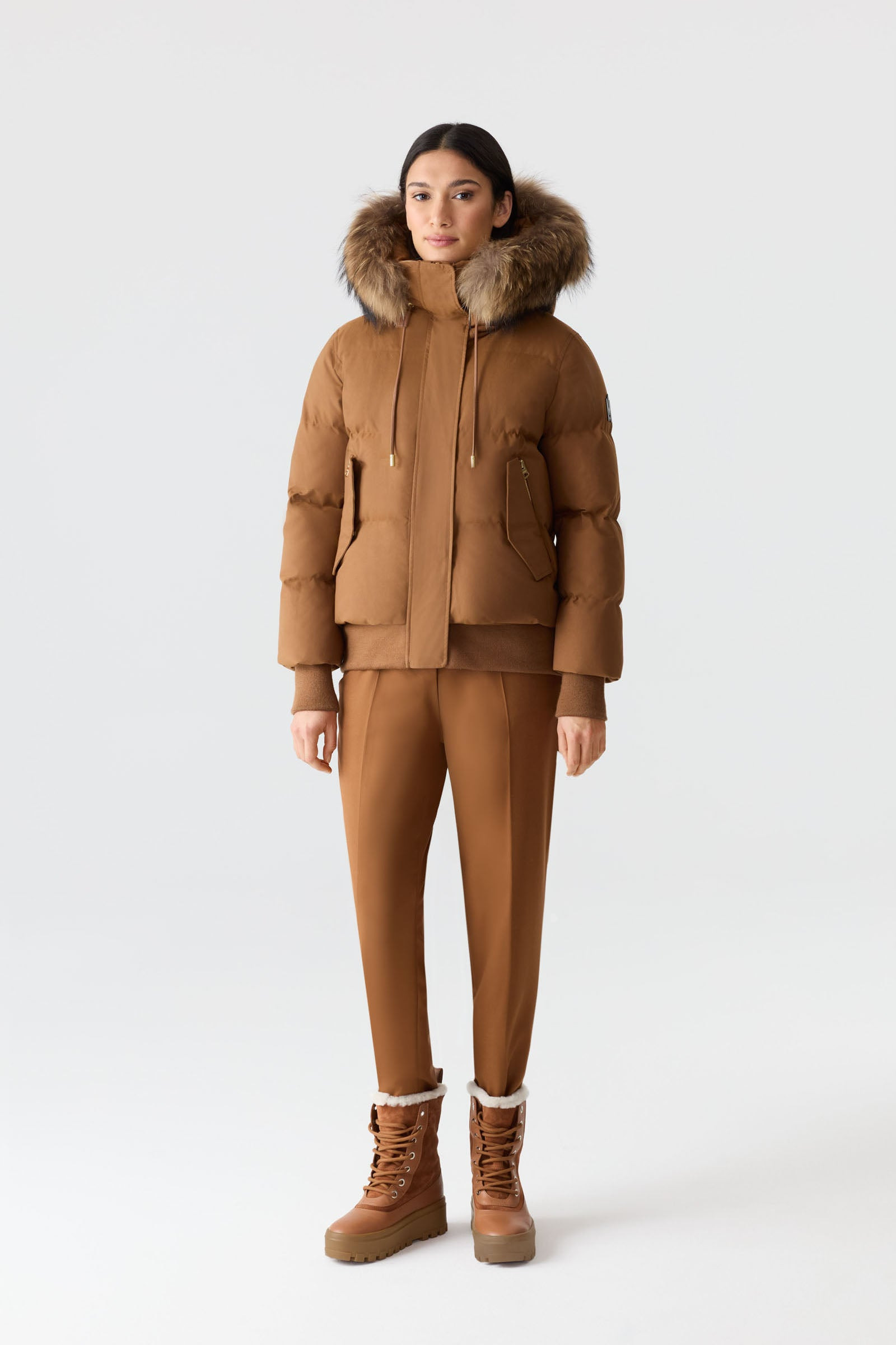 NEFI-F down jacket with removable fur trimmed hood - 3