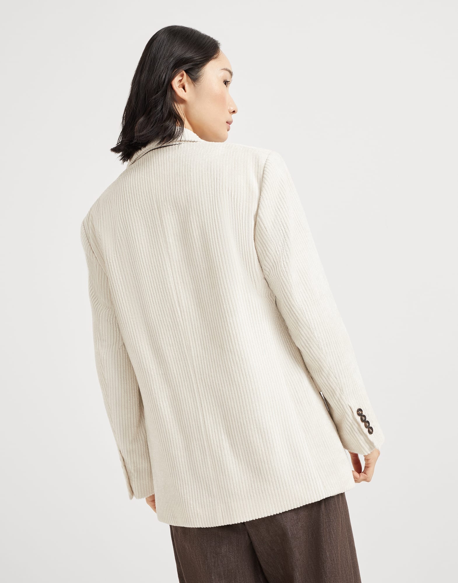 Fluid corduroy blazer with monili - 2