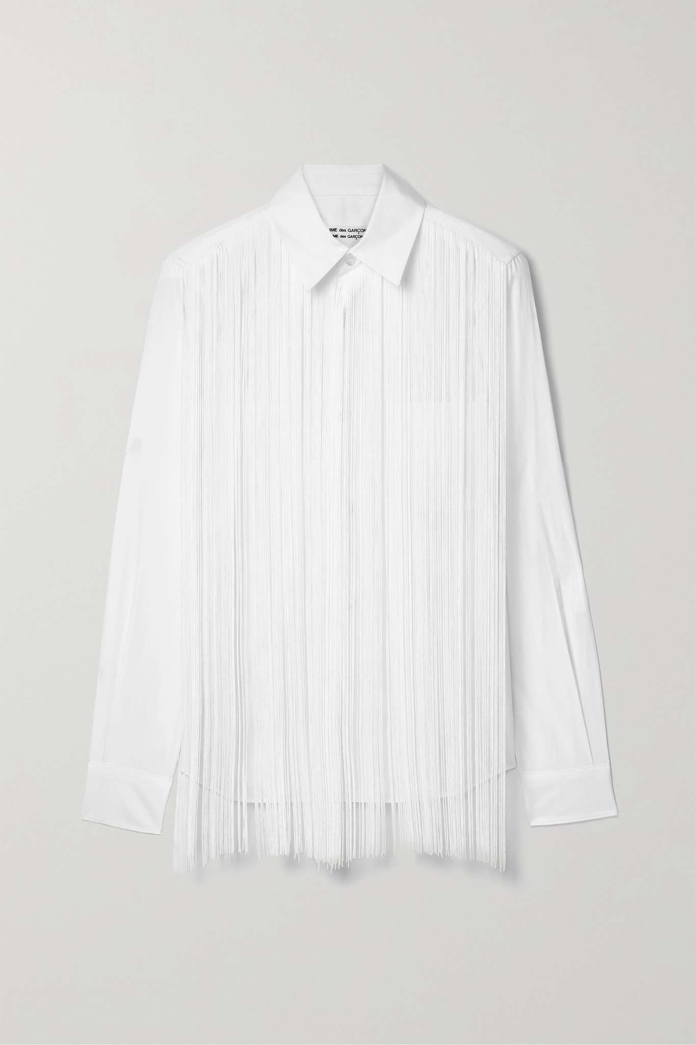 Fringed cotton-poplin shirt - 1