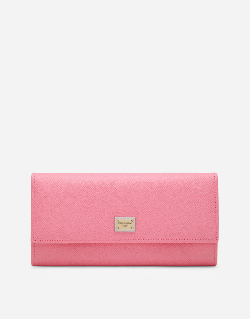 Dauphine calfskin wallet with branded tag 1