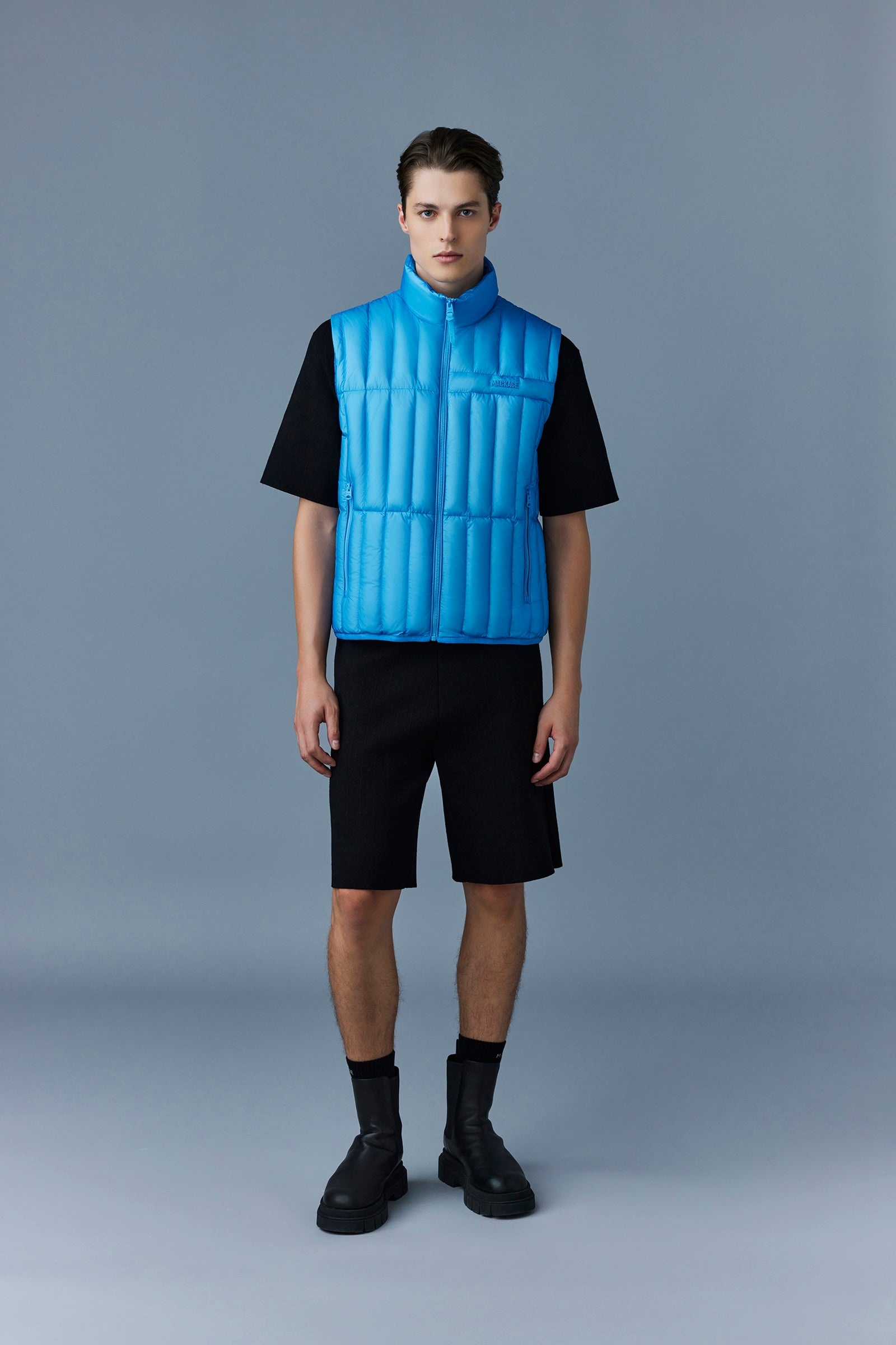 PATRICK Translucent ripstop light down vest with funnel collar - 2