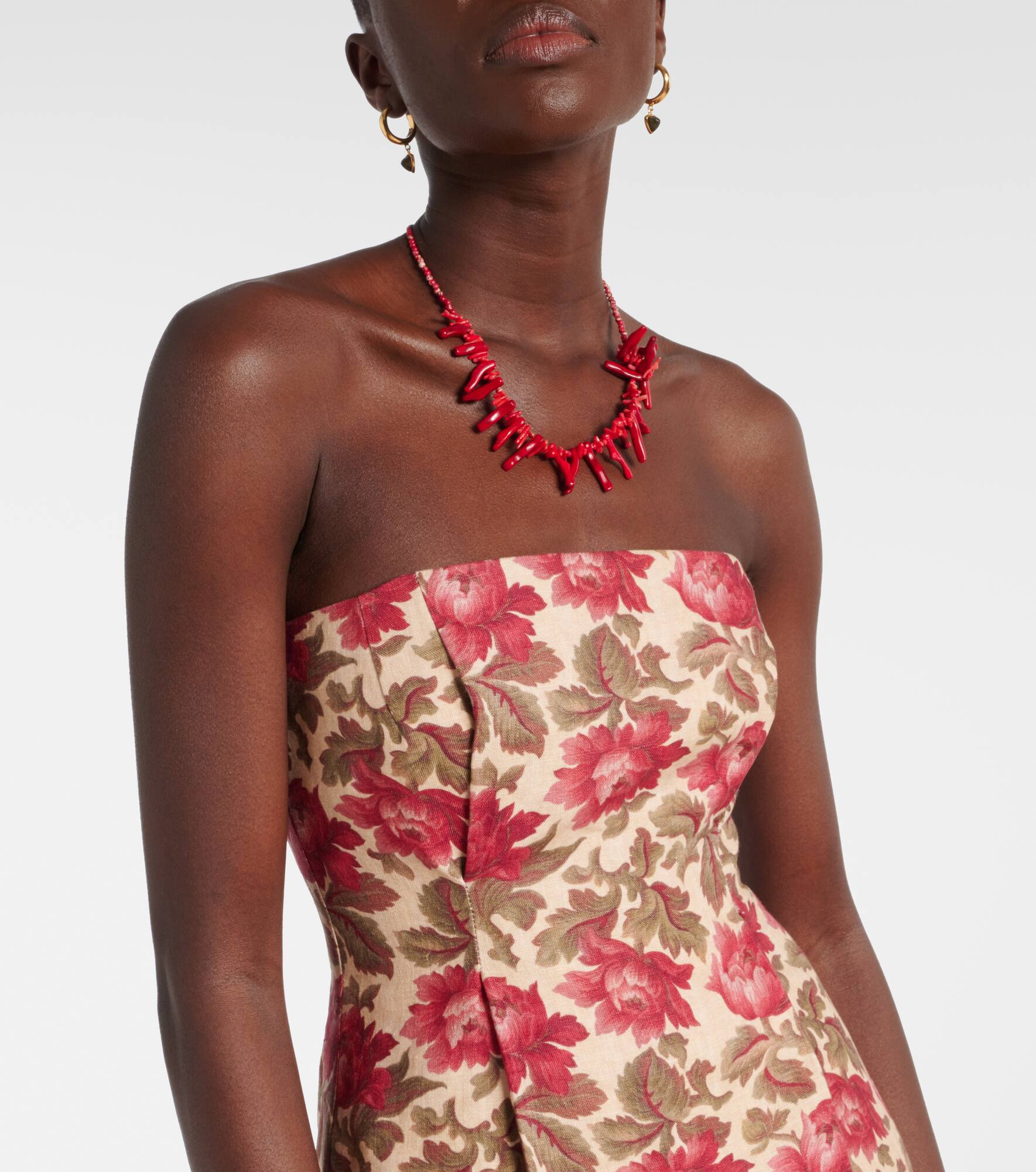 Rosalie floral linen bustier dress - 4