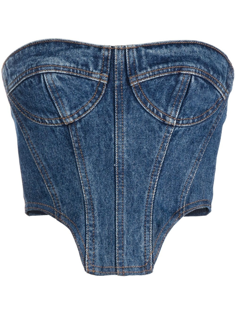 denim bustier crop top 1