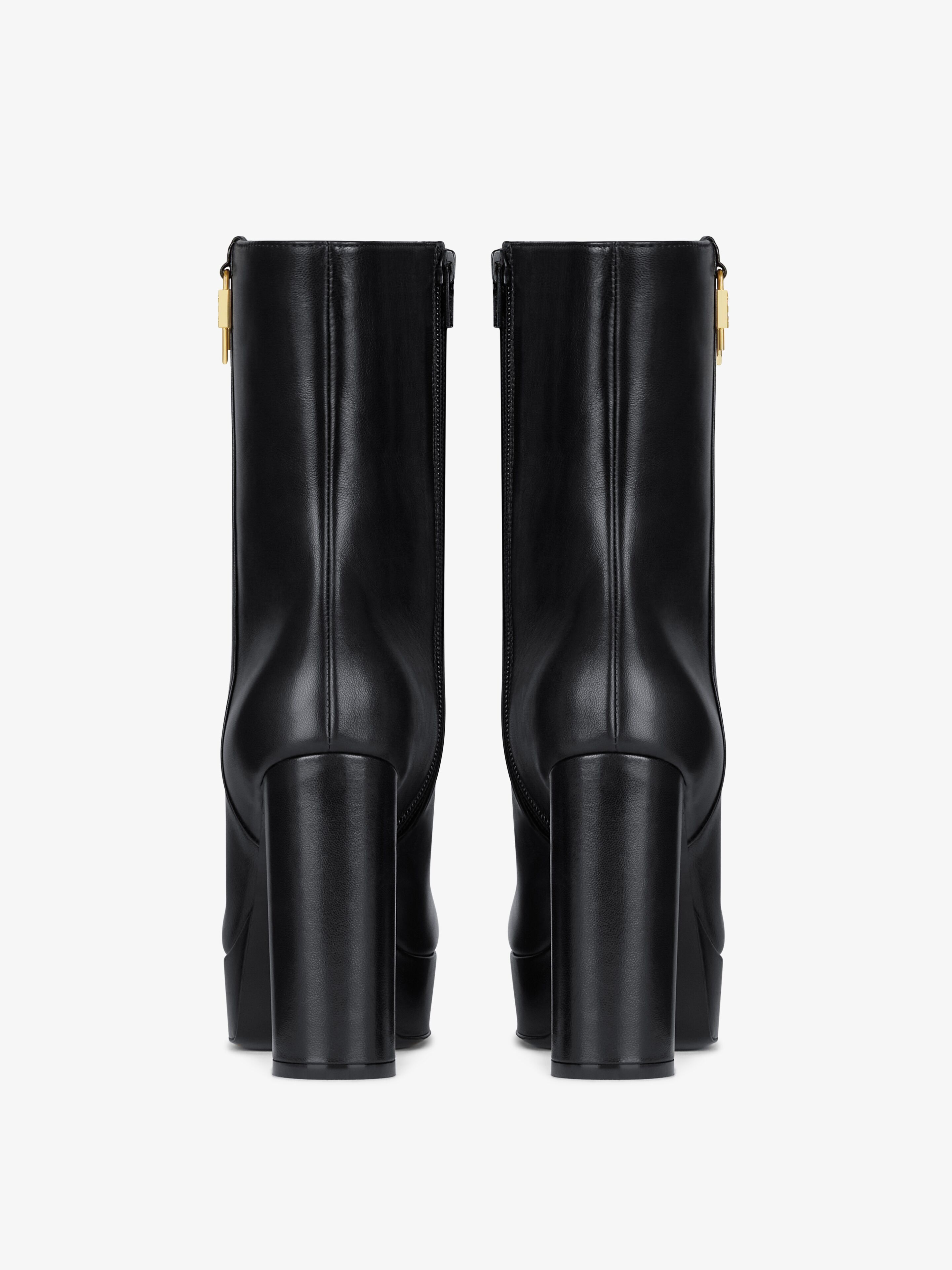 G LOCK PLATFORM ANKLE BOOTS IN LEATHER - 5