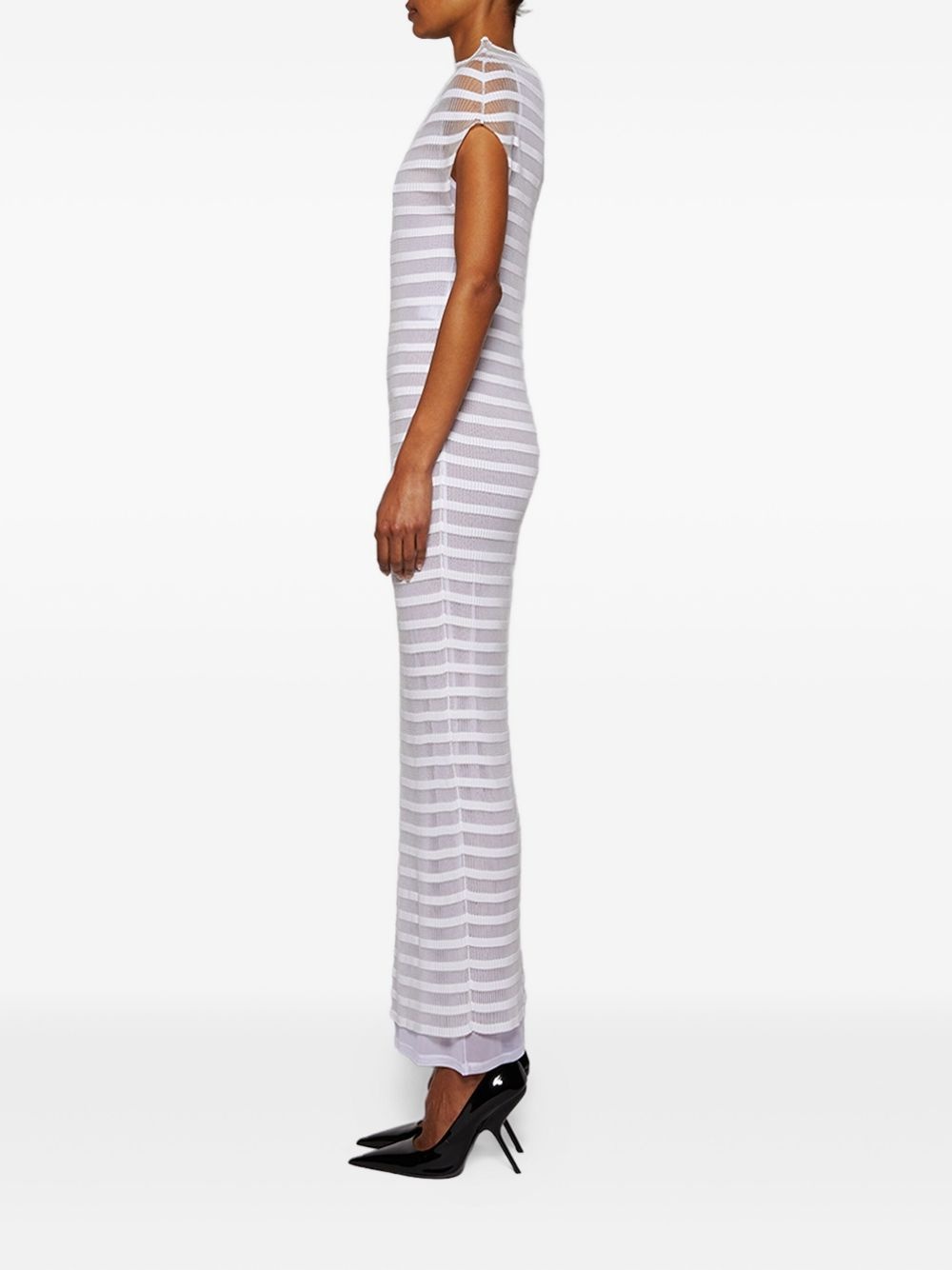 striped ribbed maxi dress - 3