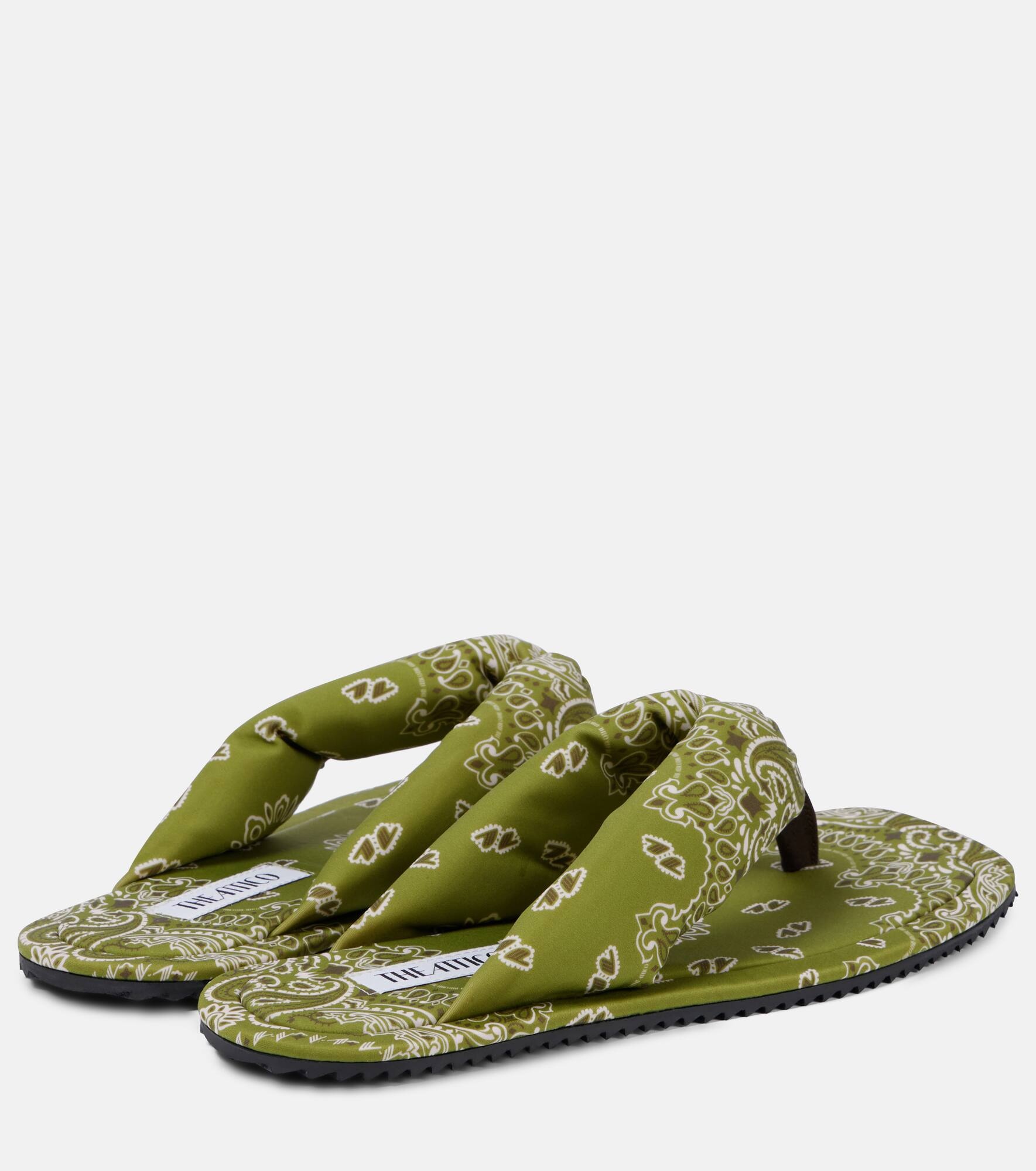 Indie bandana printed thong sandals - 3
