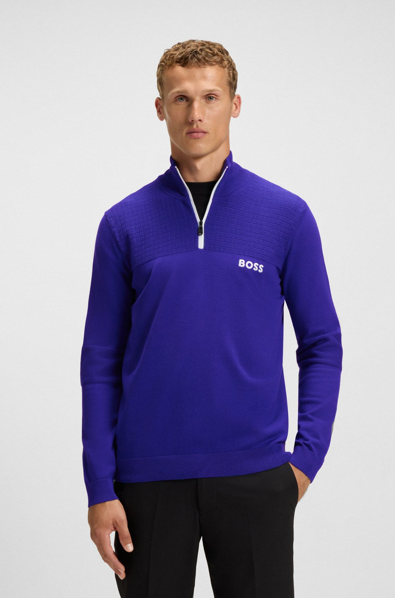WATER-REPELLENT ZIP-NECK SWEATER IN A COTTON BLEND 2