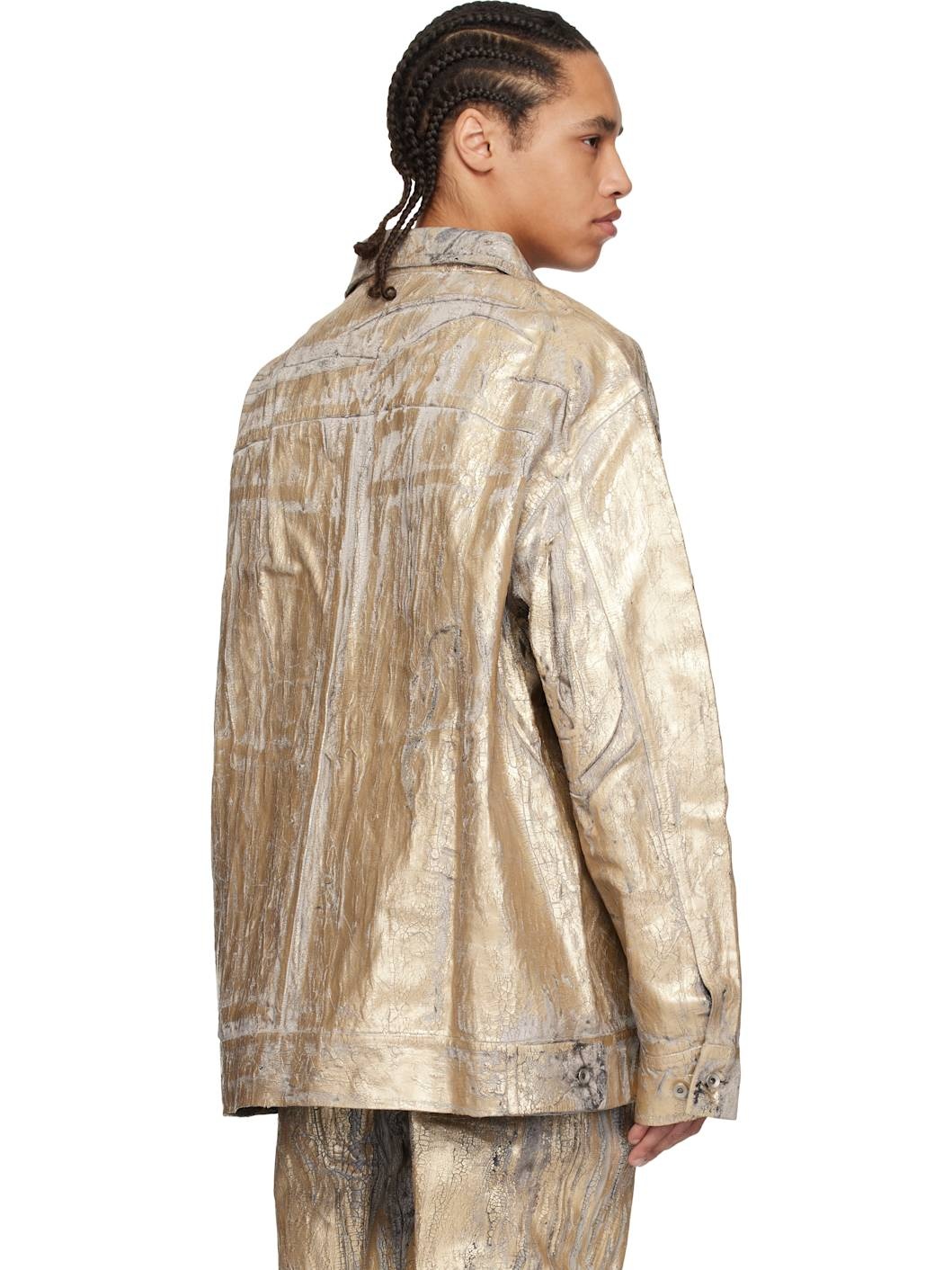 Gold Hollywood Jumbo Worker Denim Jacket - 3