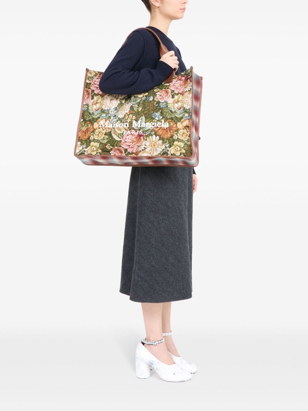 large floral-print tote bag - 2