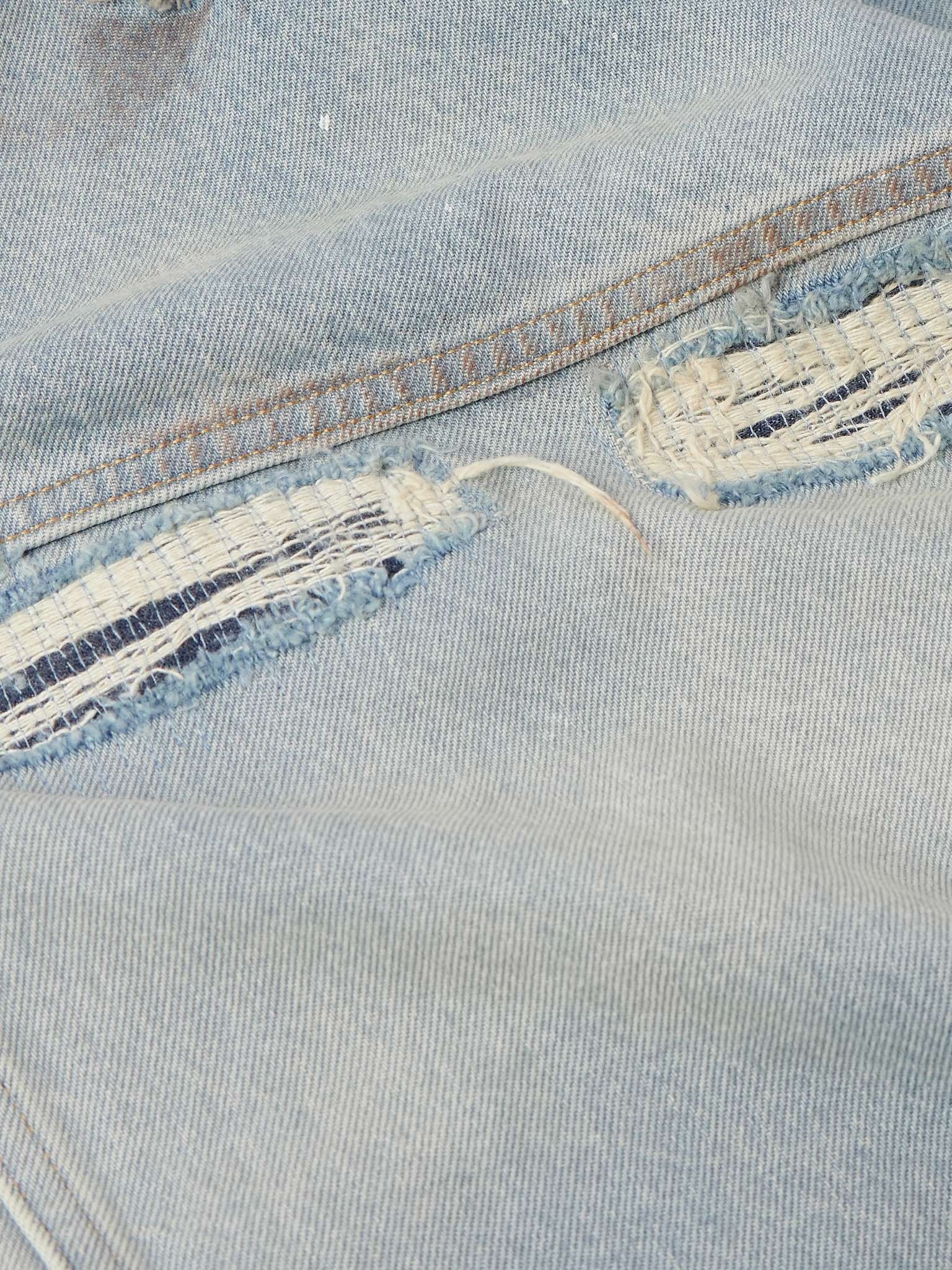 Oversized Distressed Denim Jacket - 3