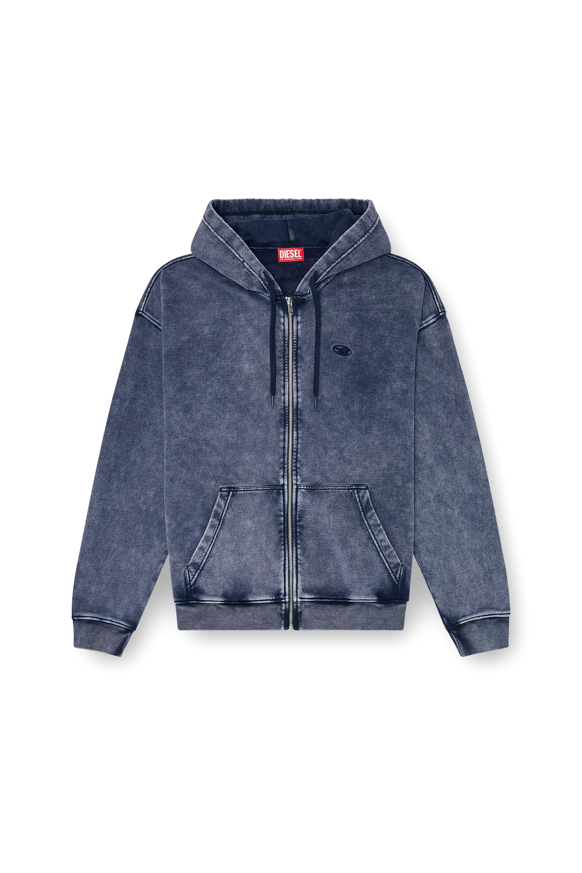 ZIP-UP HOODIE IN TREATED COTTON FLEECE - 1