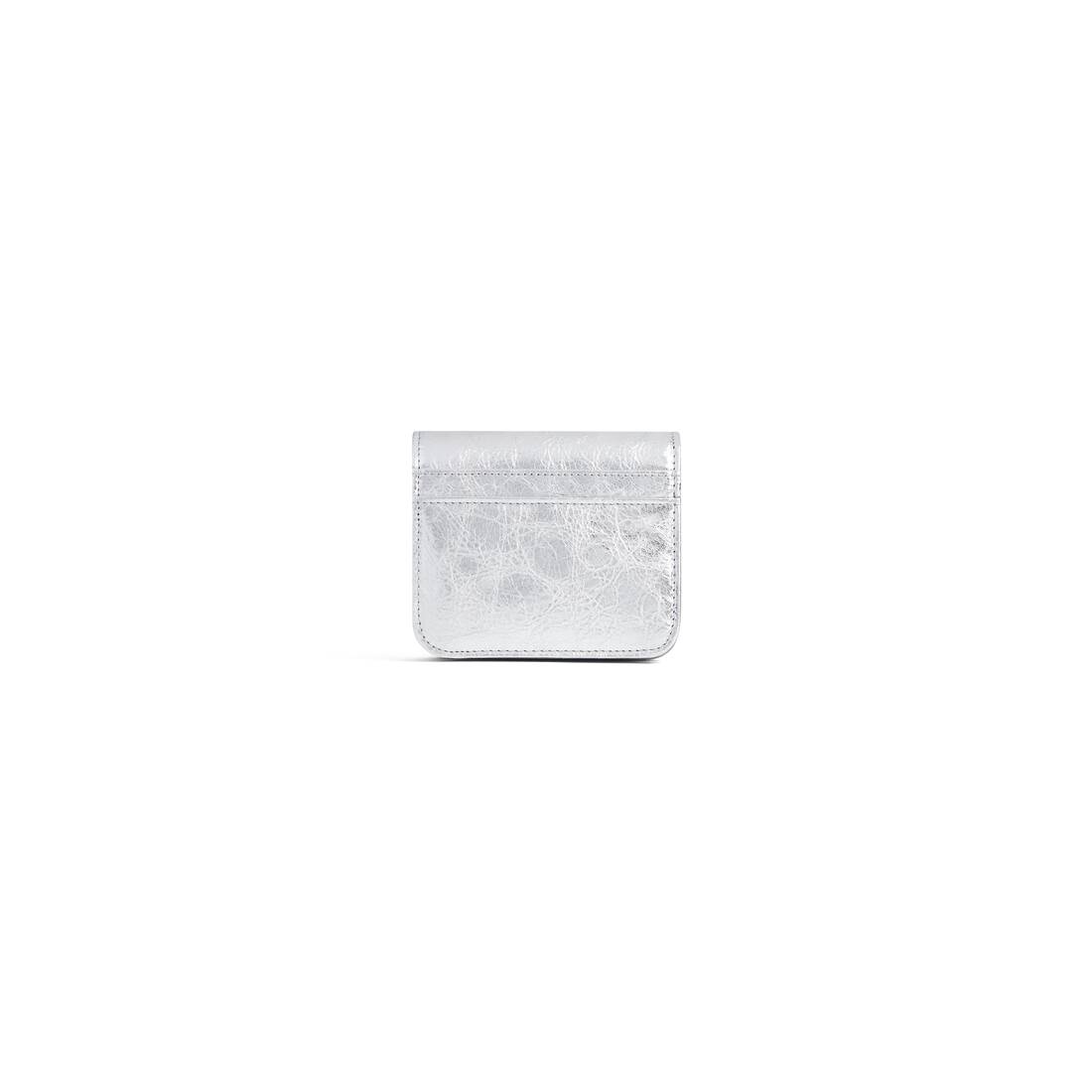 Women's Monaco Flap Coin And Card Holder Metallized in Silver - 2