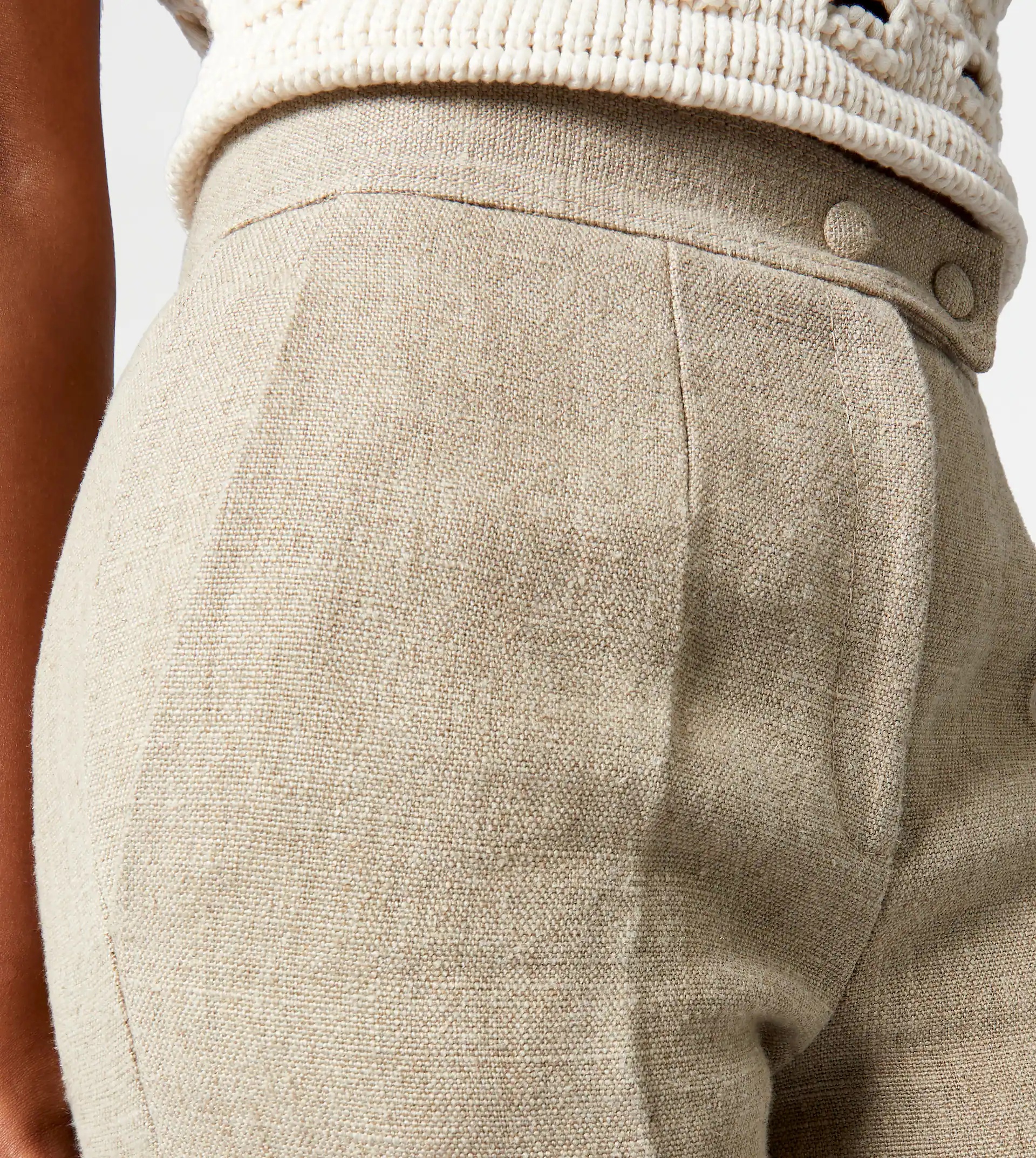 TRUMPET-SHAPED TROUSERS - BEIGE - 4