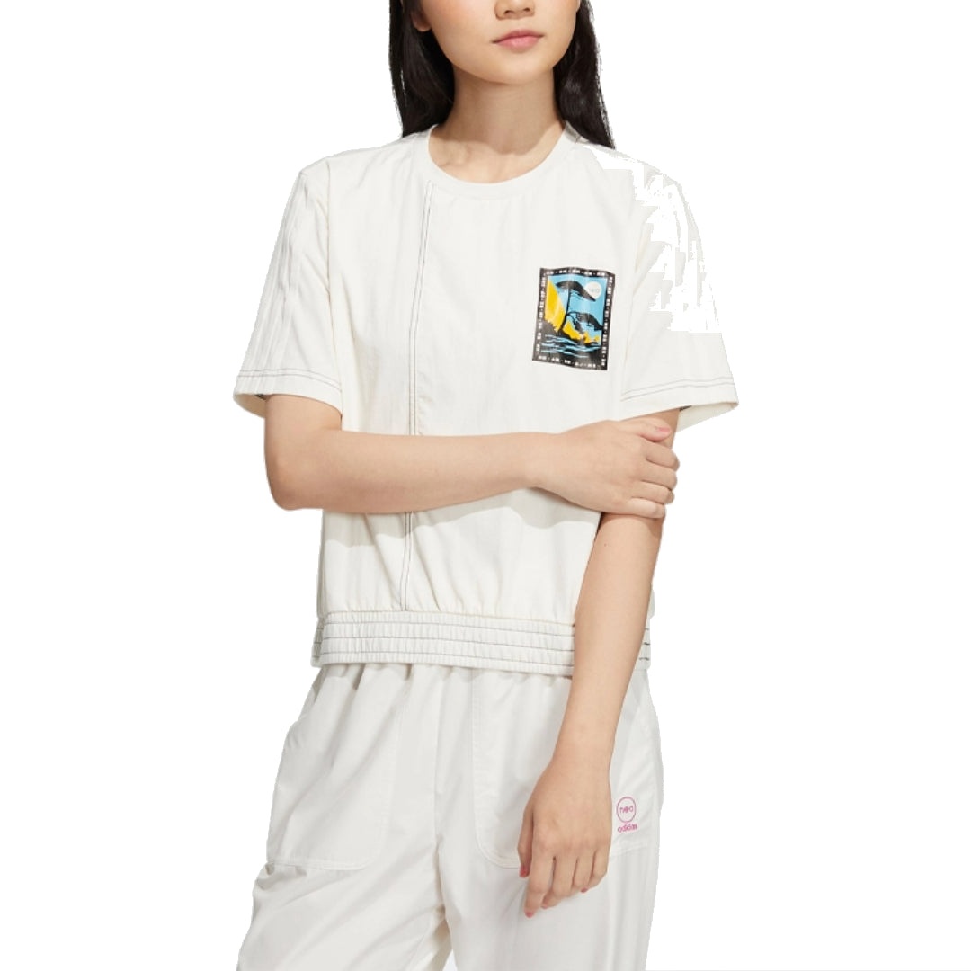 (WMNS) adidas Neo Graphic T-Shirt 'White' IA6896 - 2