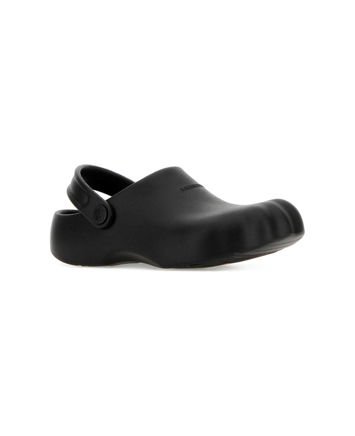 Black Rubber Sunday Slippers - 2