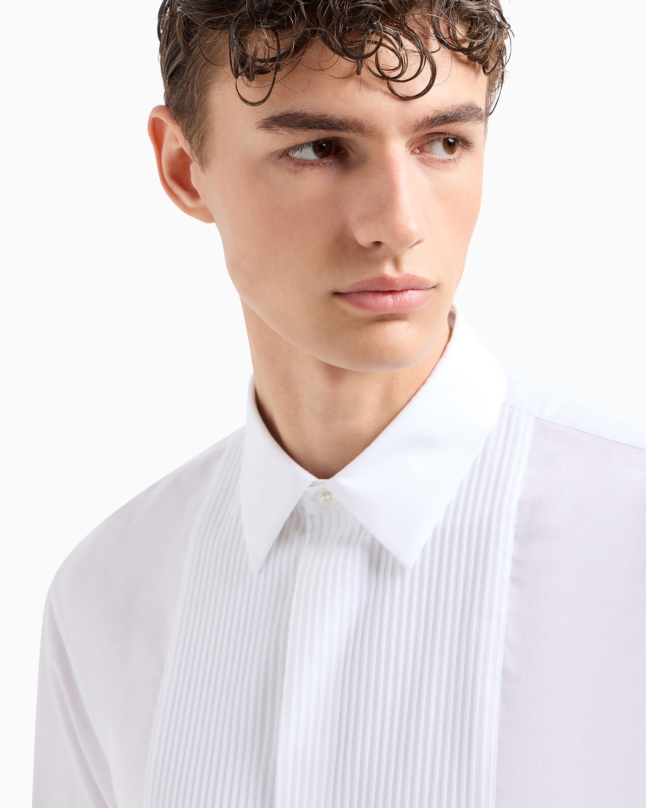 Pleated cotton tuxedo shirt - 6