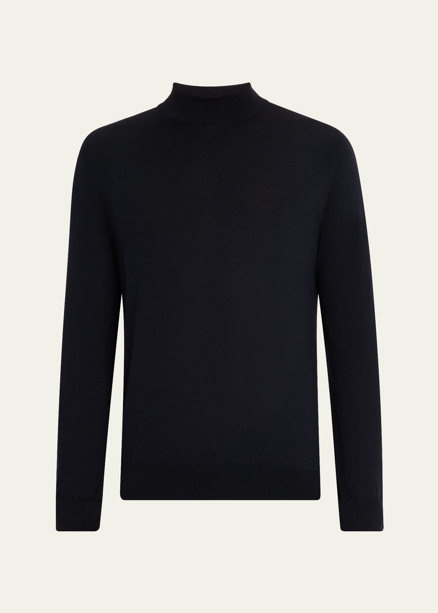 Men's 18gg Wool Mock Neck Sweater - 1