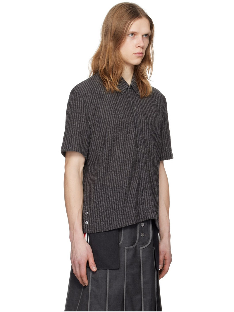 Thom Browne Gray Striped Shirt outlook