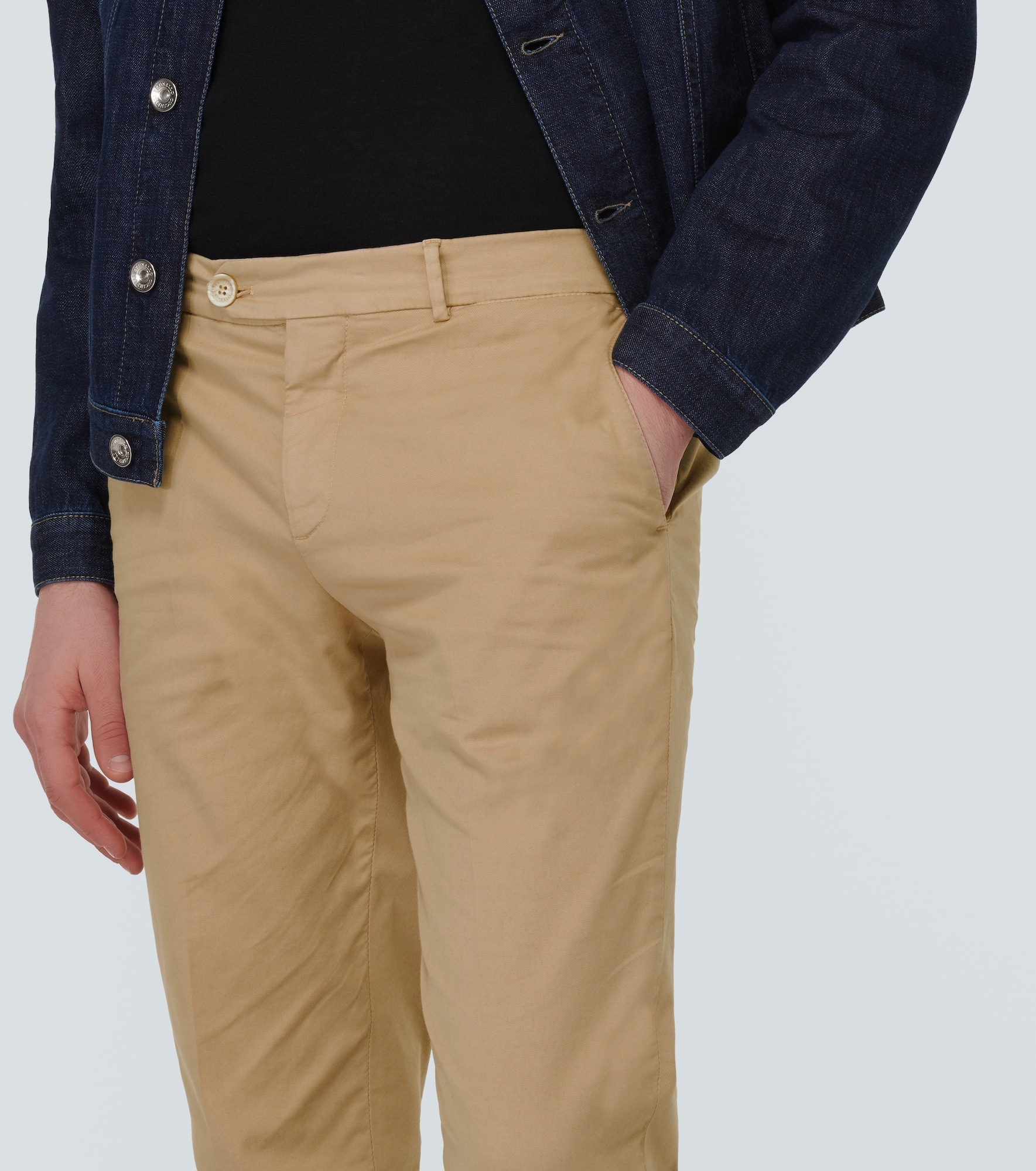 Cotton-blend slim pants - 5