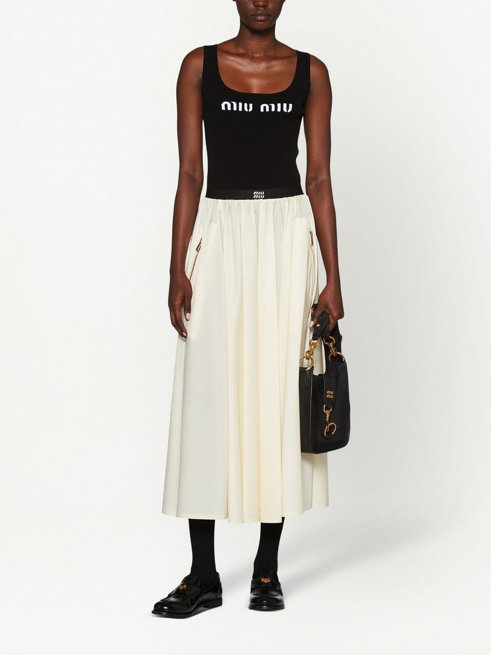 logo-knit ribbed tank top - 2
