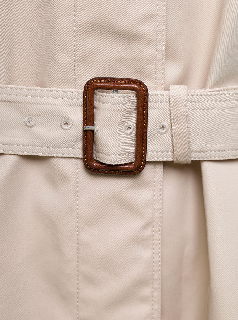 Gucci Women Beige Single-Breasted Trench Coat With Matching Belt In Cotton Blend Woman - 3