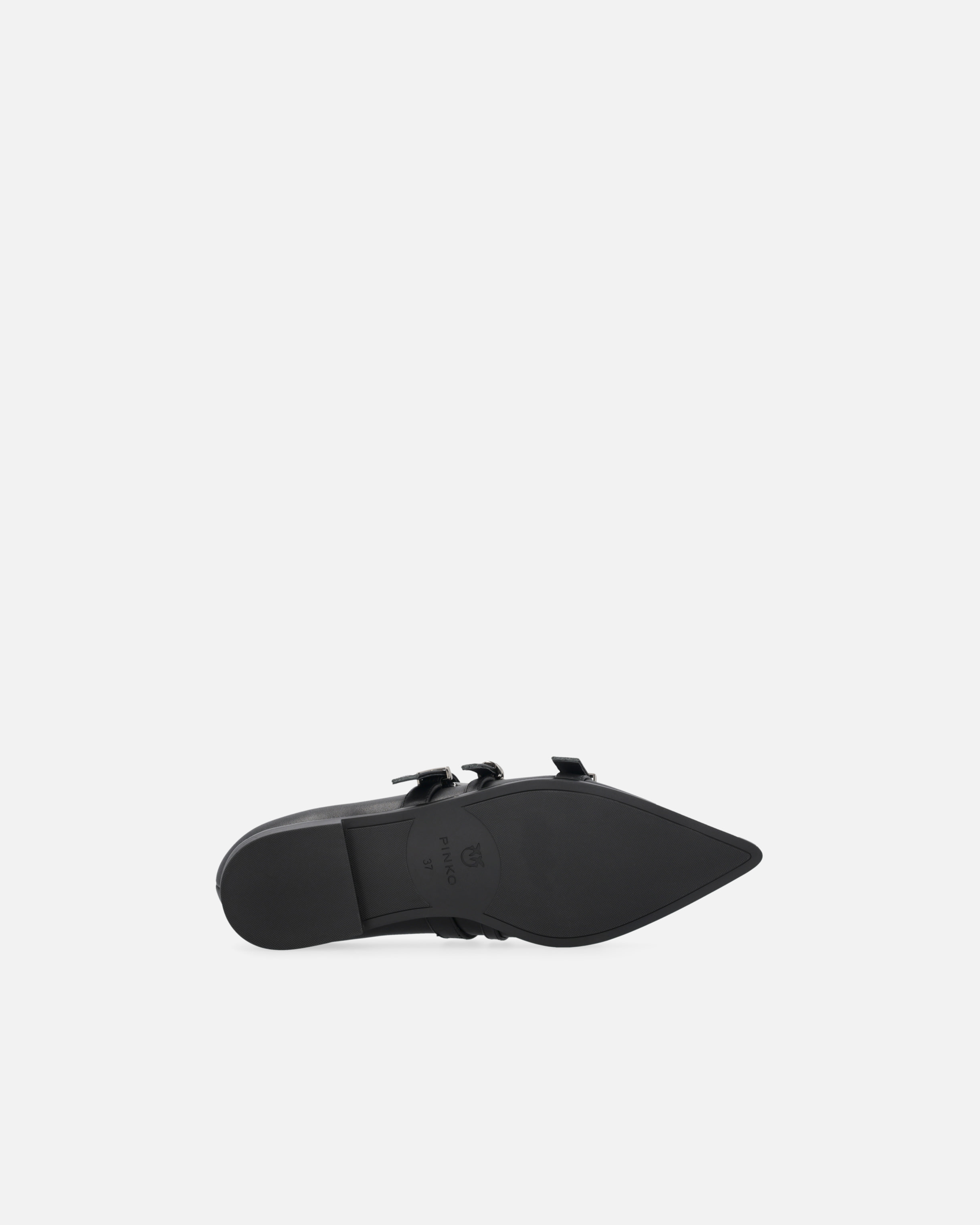 POINTED-TOE LEATHER BALLERINAS WITH STUDS - 7