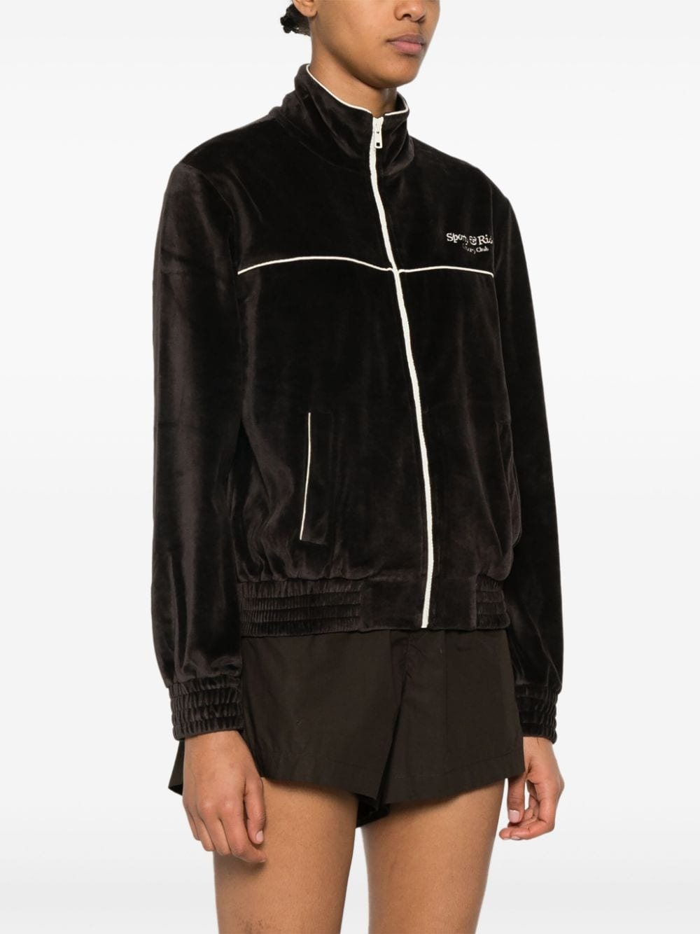 velour zip-up jacket - 3