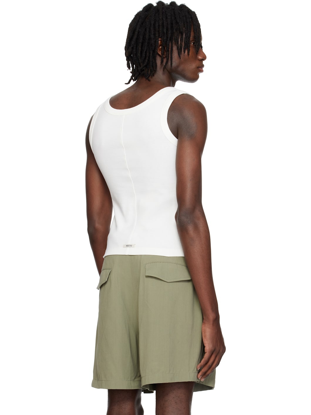 Off-White Scoop Neck Jersey Tank Top - 3