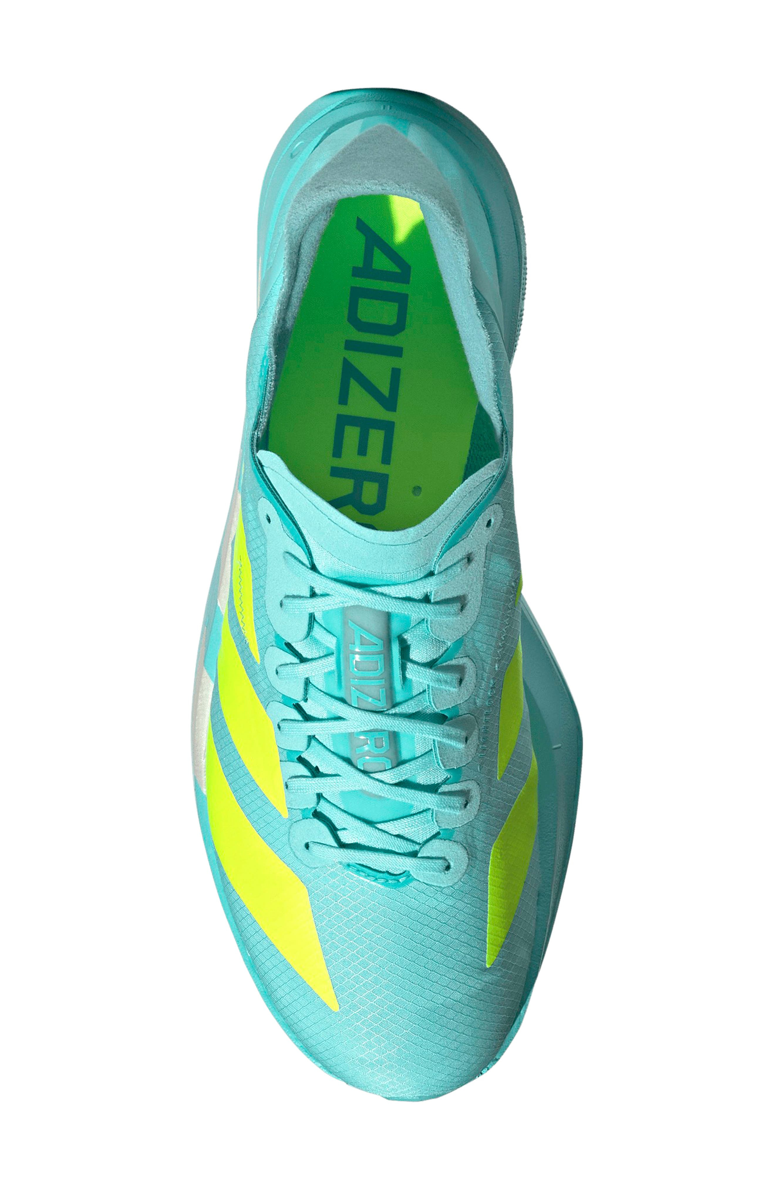 adidas Gender Inclusive Adios 9 Pro 4 Running Sneaker in Aqua/Lucid Lemon/Mint at Nordstrom - 4