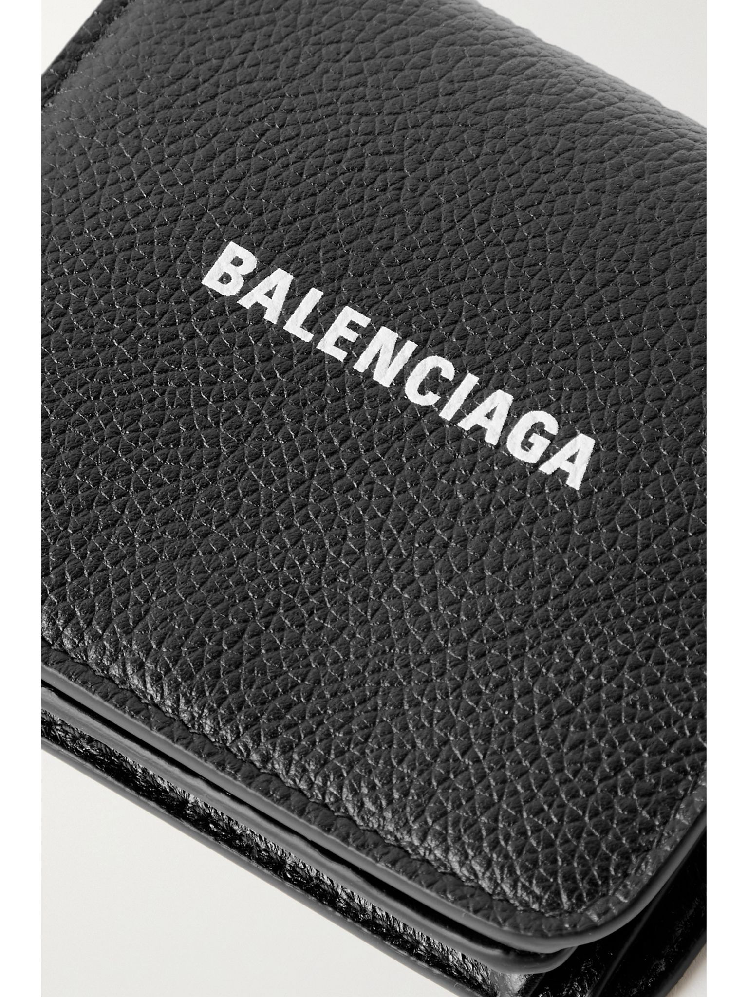 Printed textured-leather cardholder Black - 4