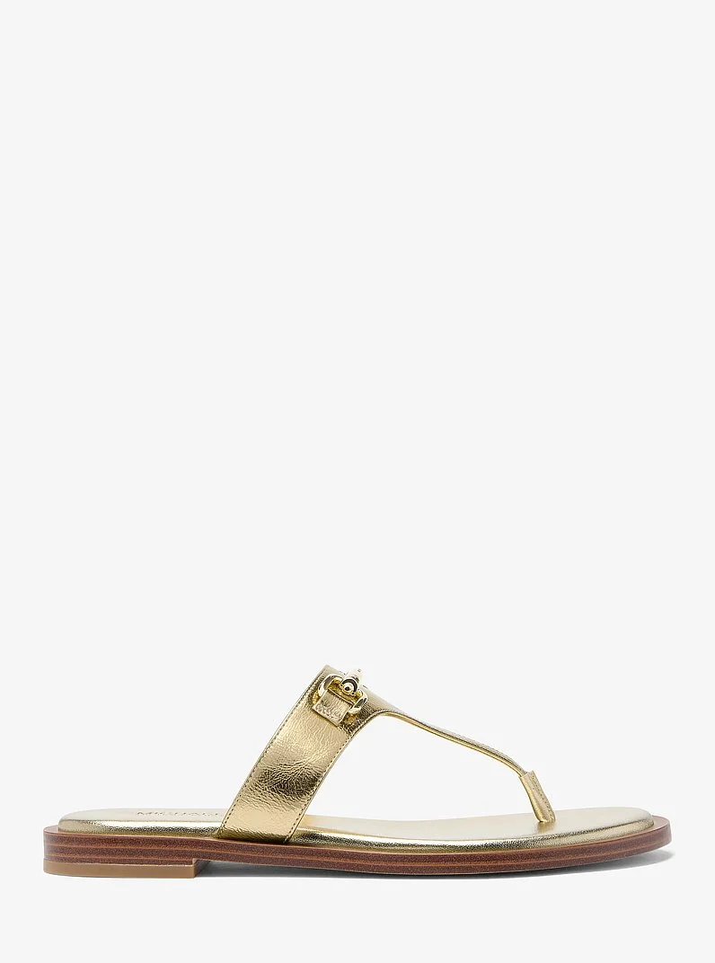 Carson Crackled Metallic Leather Sandal - 1