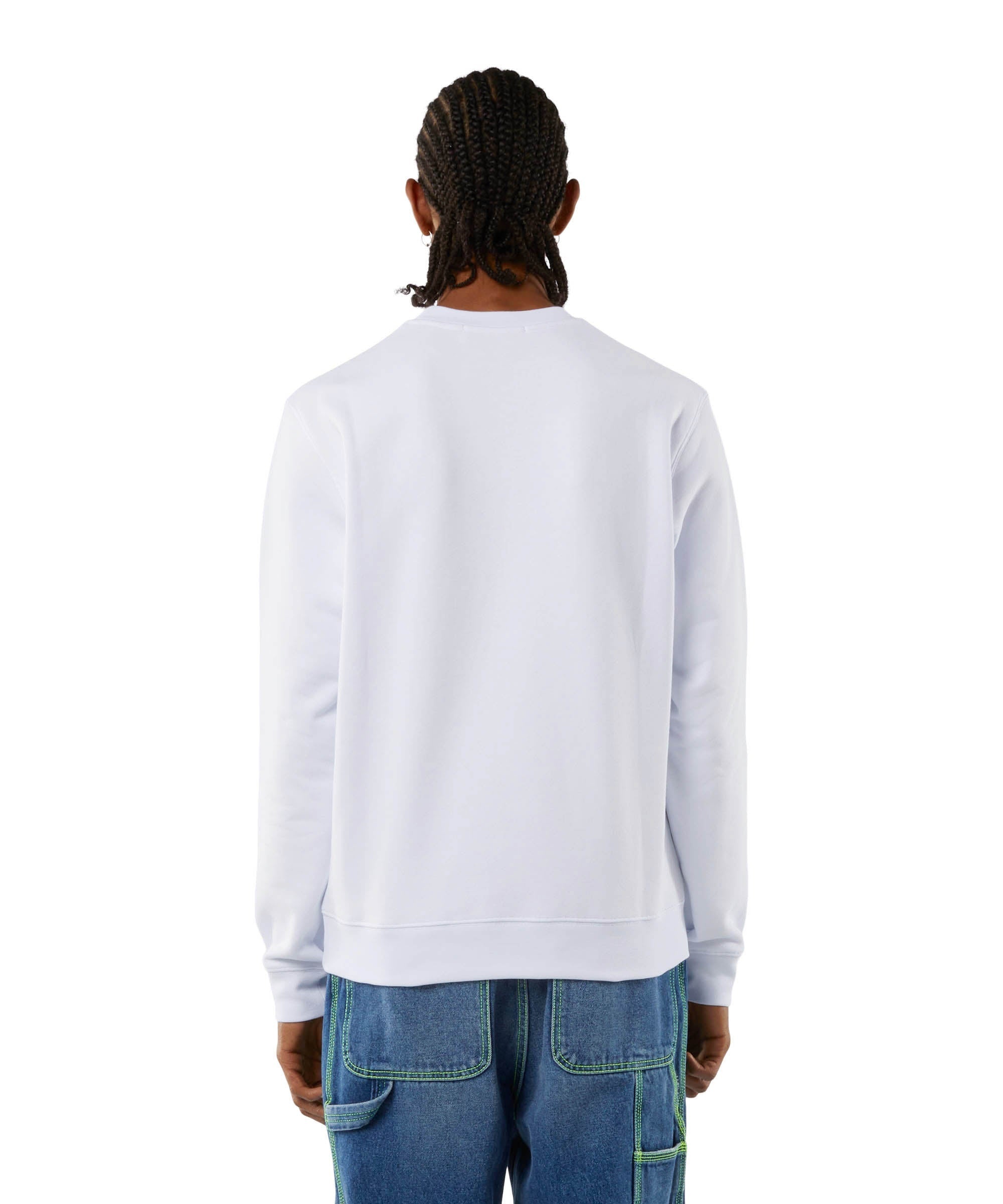 Solid colour cotton sweatshirt with a box logo - 4