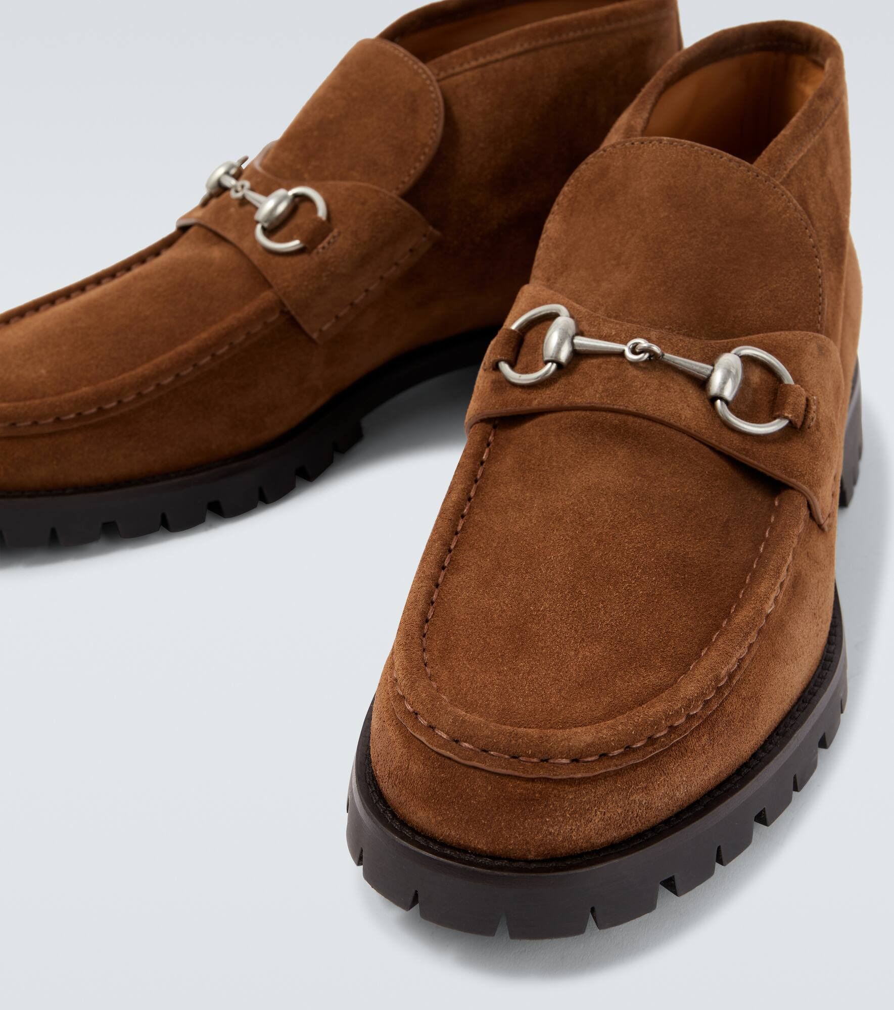 Horsebit suede ankle boots - 3