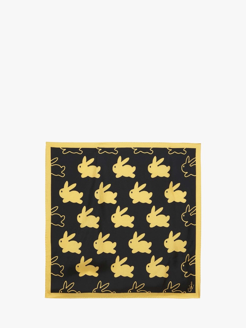 SILK SCARF WITH BUNNY MOTIF 1