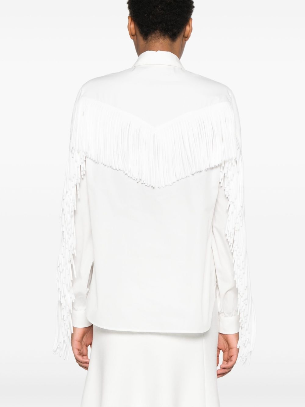 fringe-detailed shirt - 4