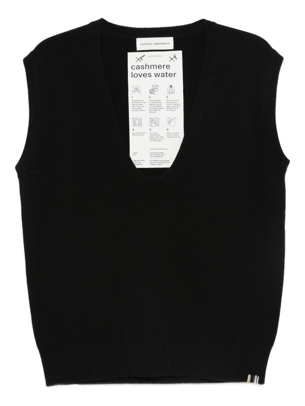 V-neck sleeveless knitted vest - 1