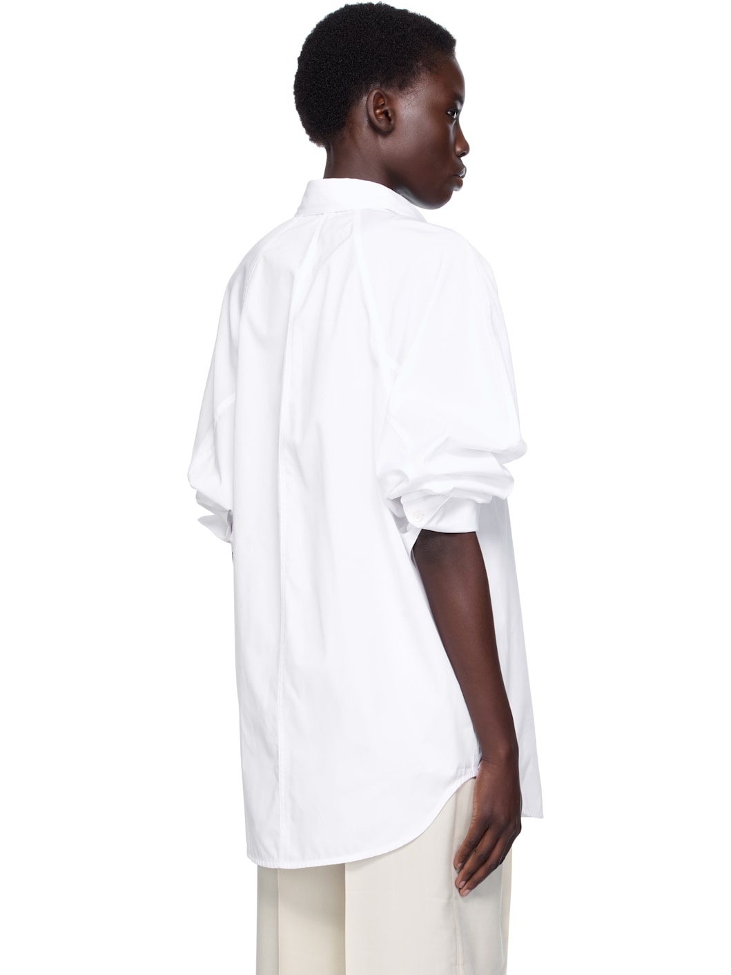 White Raw Raglan Shirt - 3