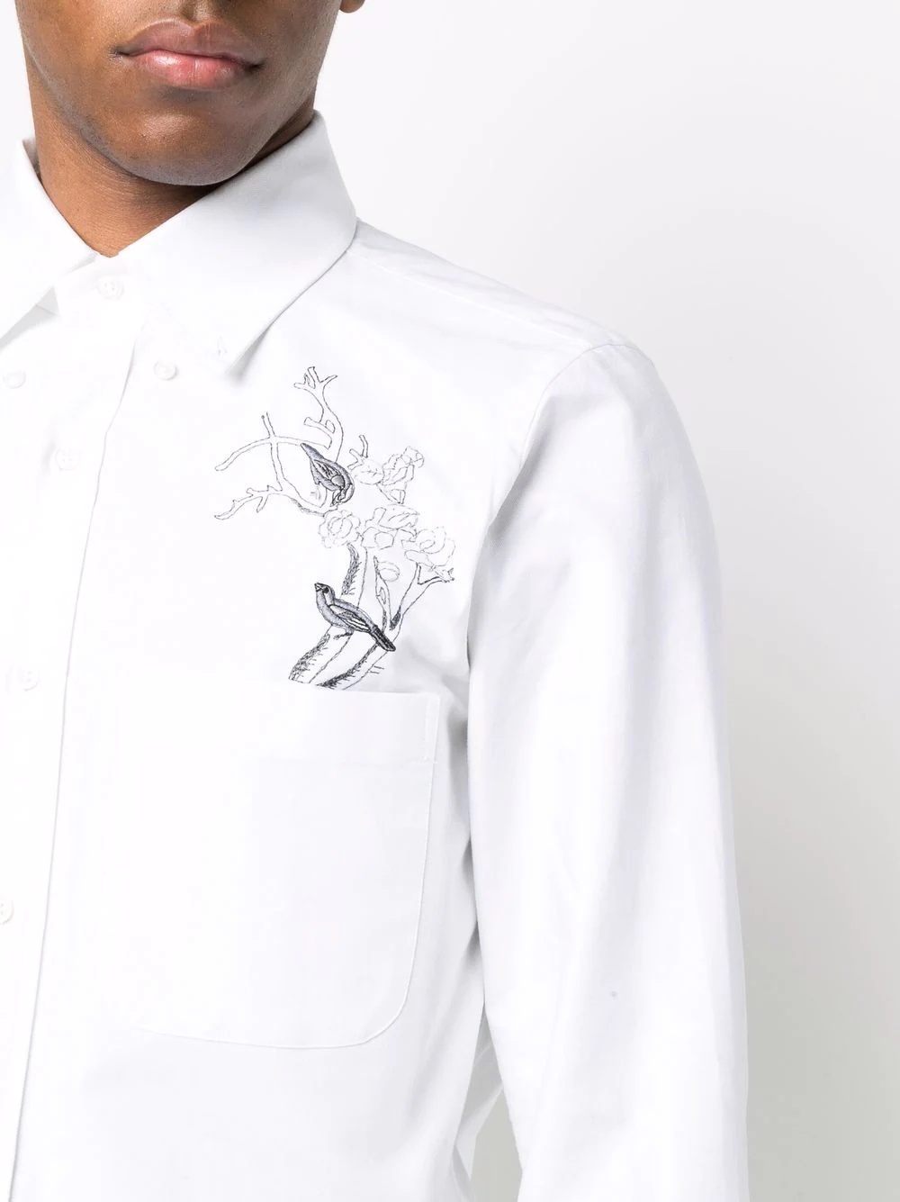 embroidered-detail button shirt - 5