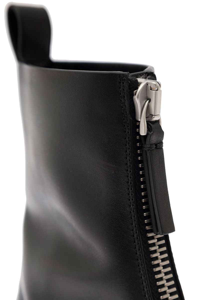 zippered leather ankle boots - 4