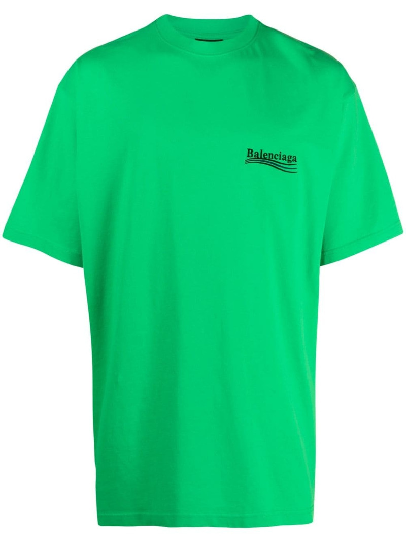 logo-embroidered cotton T-shirt - 1